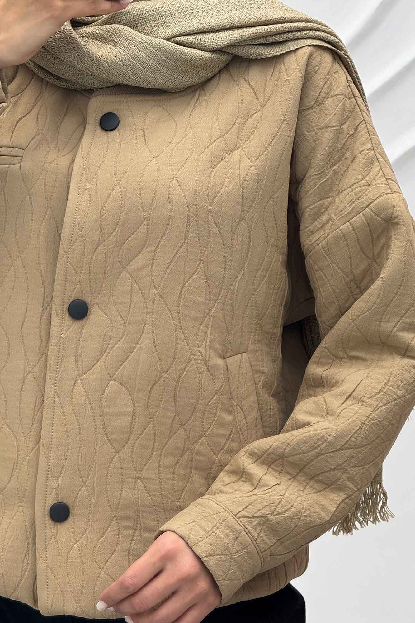 بامبر جکت فریال دو جیب دکمه زاماک