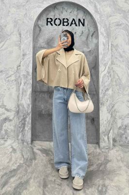 کت خفاشی دو دکمه پارچه مراکشی