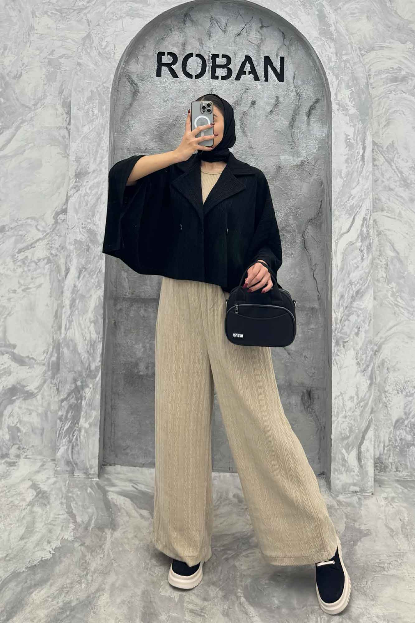 کت خفاشی دو دکمه پارچه مراکشی