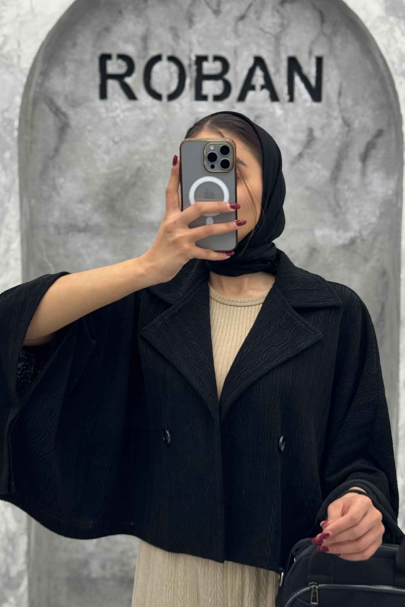 کت خفاشی دو دکمه پارچه مراکشی