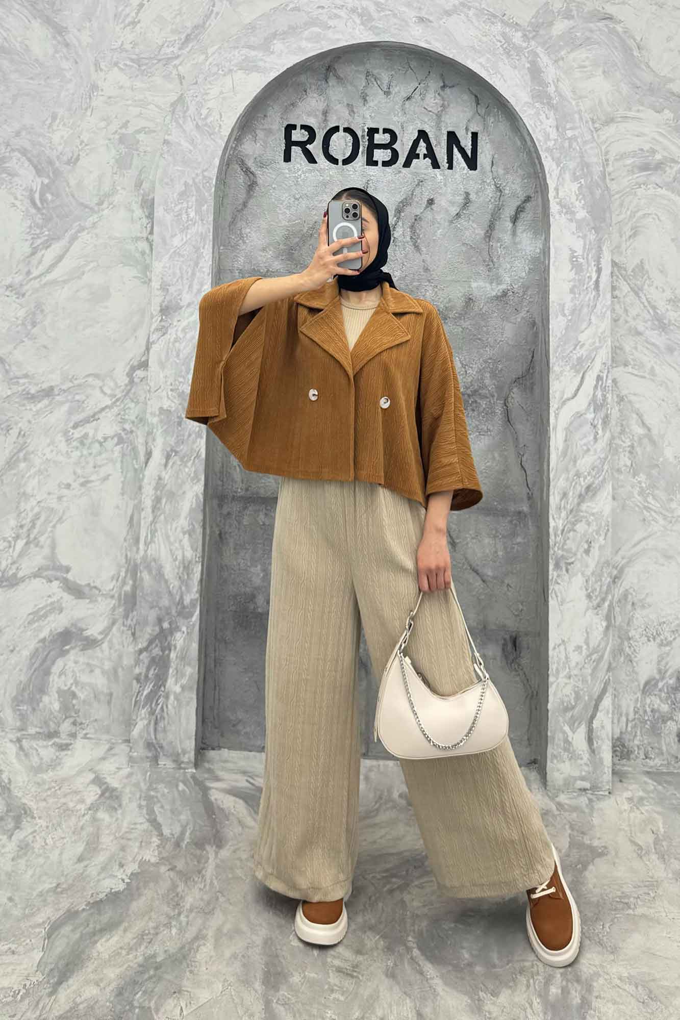 کت خفاشی دو دکمه پارچه مراکشی