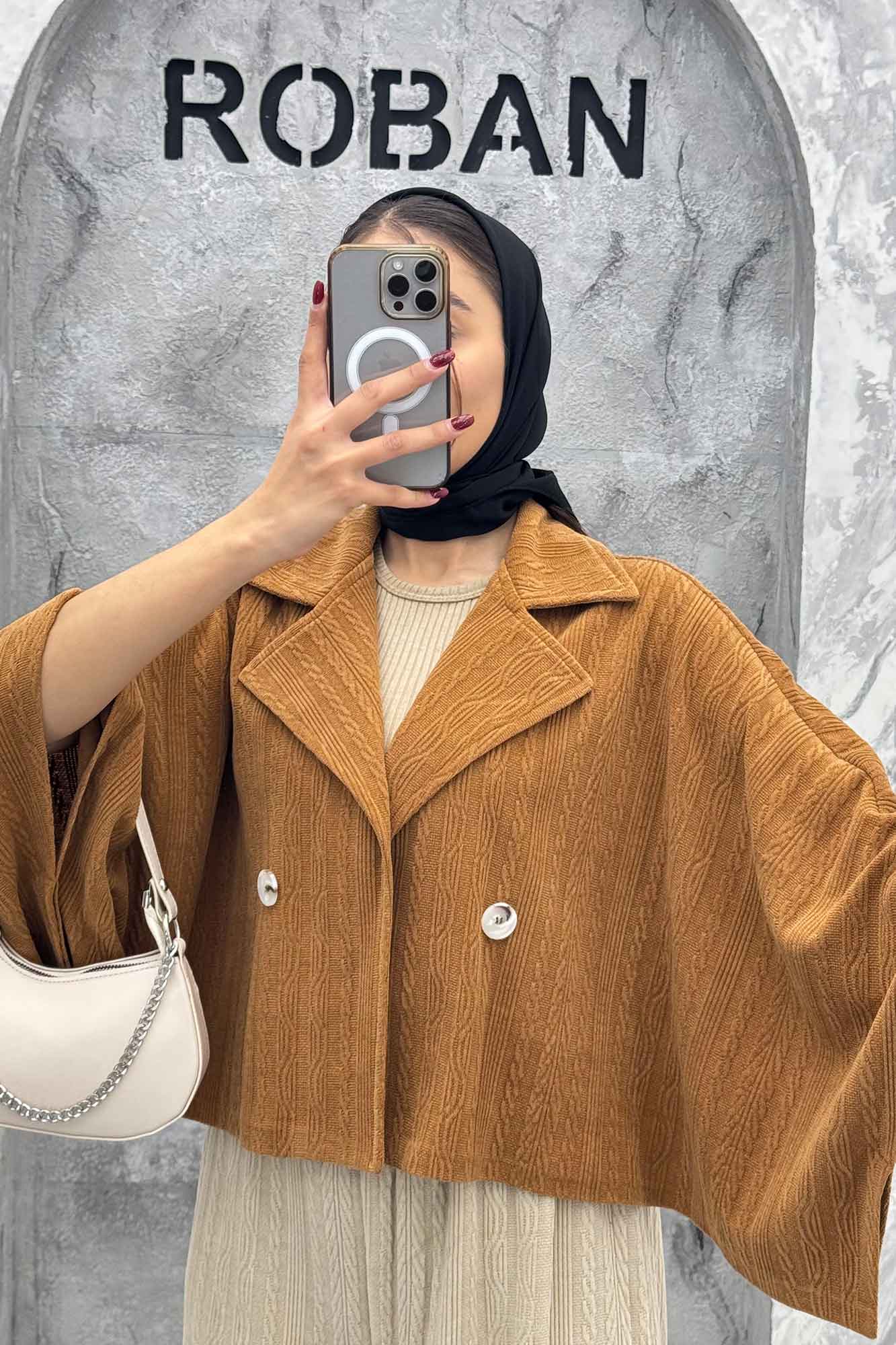 کت خفاشی دو دکمه پارچه مراکشی