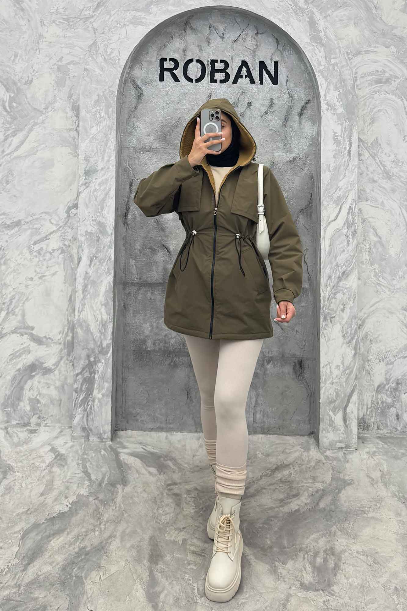 کاپشن کمرگت دار TC داخل تدی