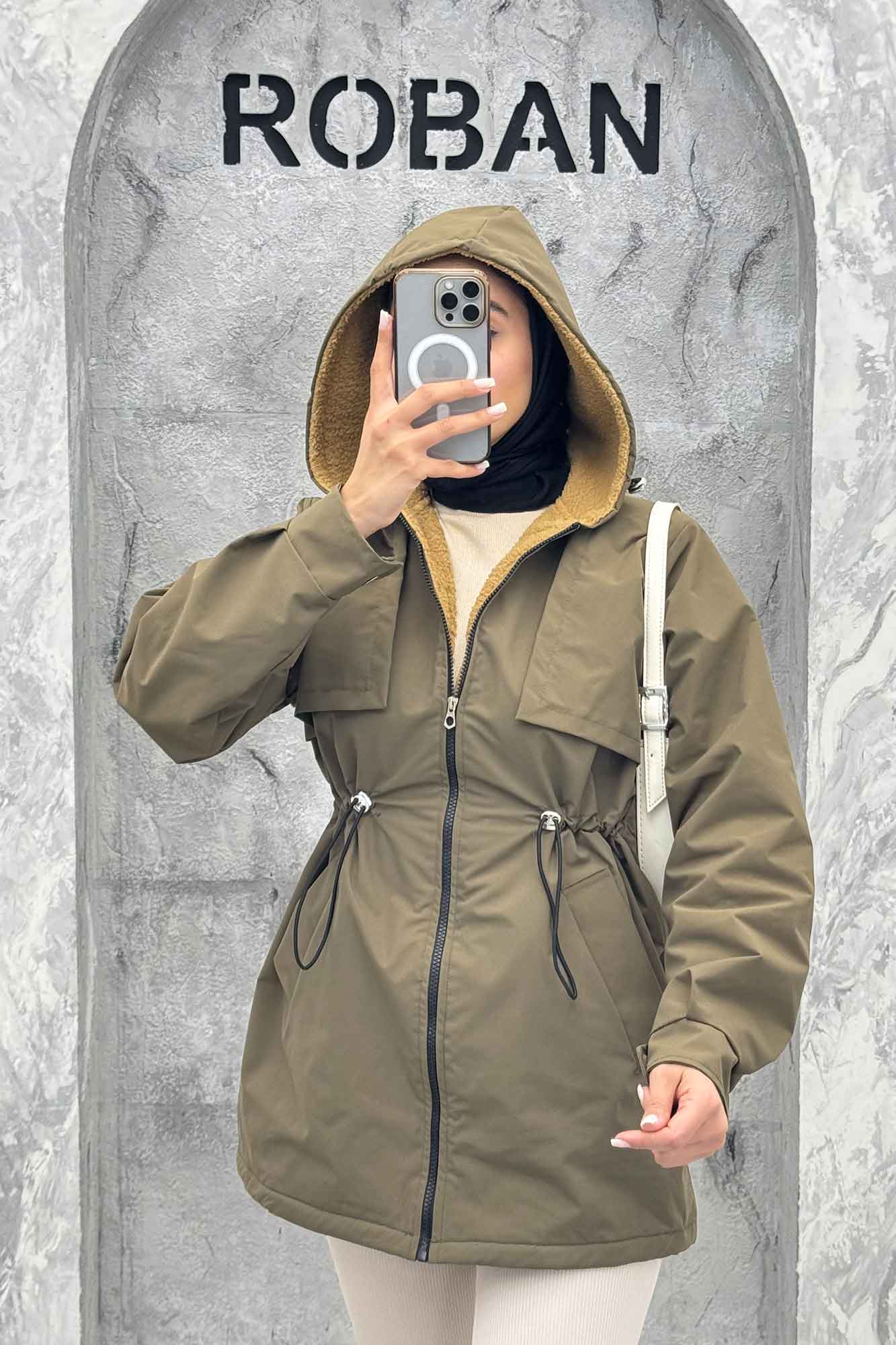 کاپشن کمرگت دار TC داخل تدی