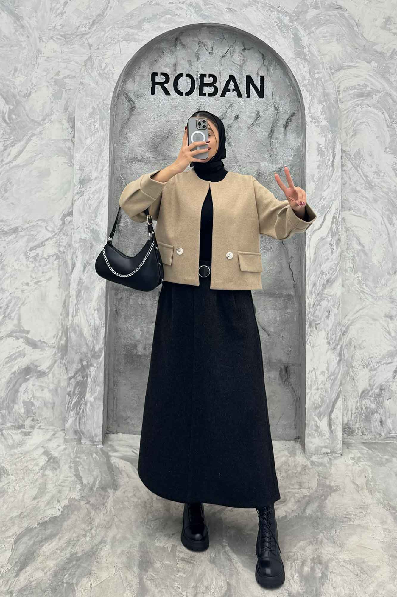 کت کراپ فوتر دو جیب نما آوا