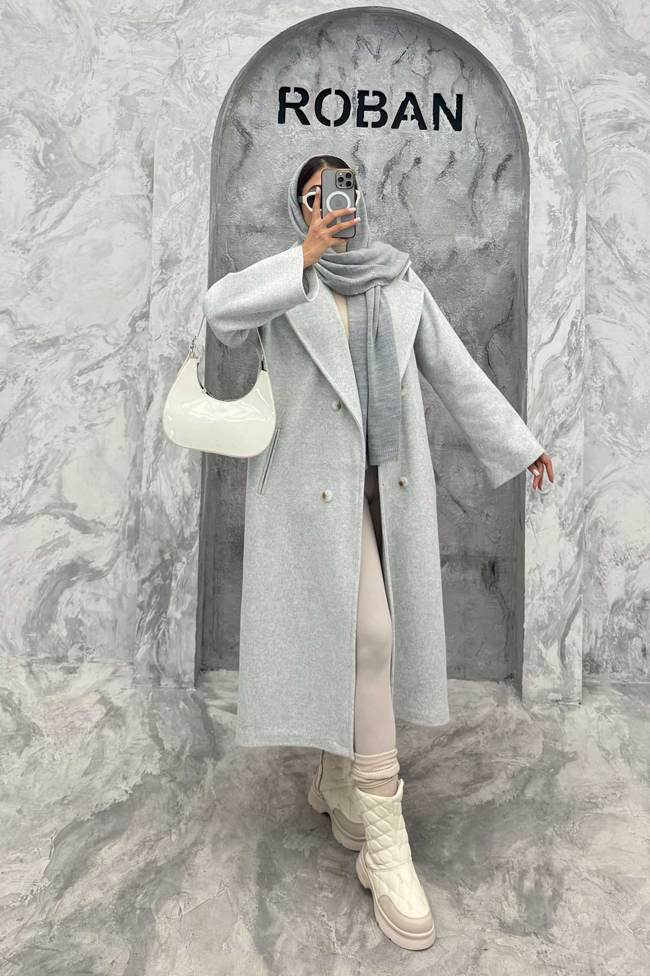 پالتو فوتر بلند پشت چاکدار FASHION