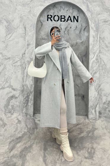 پالتو فوتر بلند پشت چاکدار FASHION