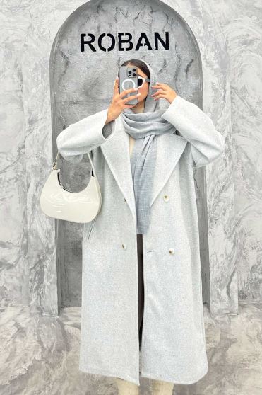 پالتو فوتر بلند پشت چاکدار FASHION