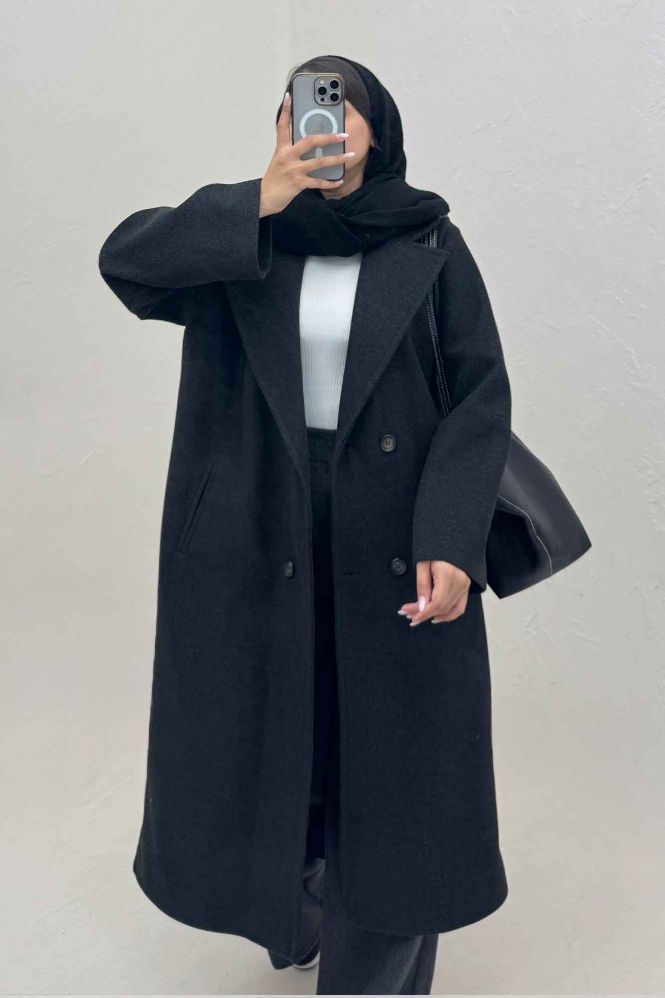 پالتو فوتر بلند پشت چاکدار FASHION