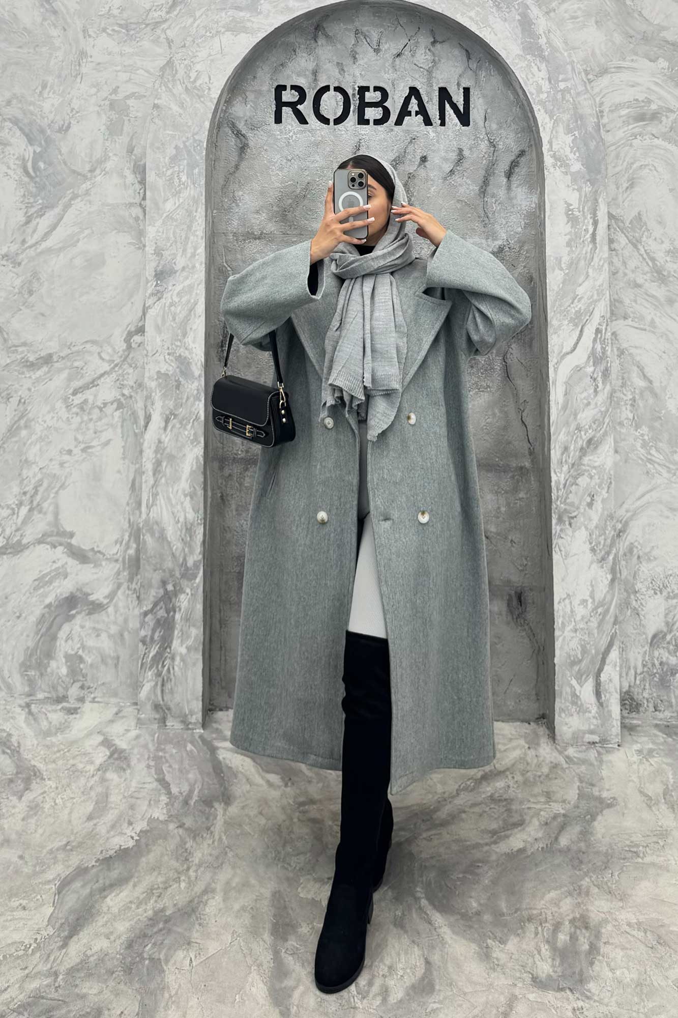 پالتو فوتر بلند پشت چاکدار FASHION