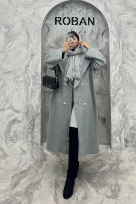 پالتو فوتر بلند پشت چاکدار FASHION