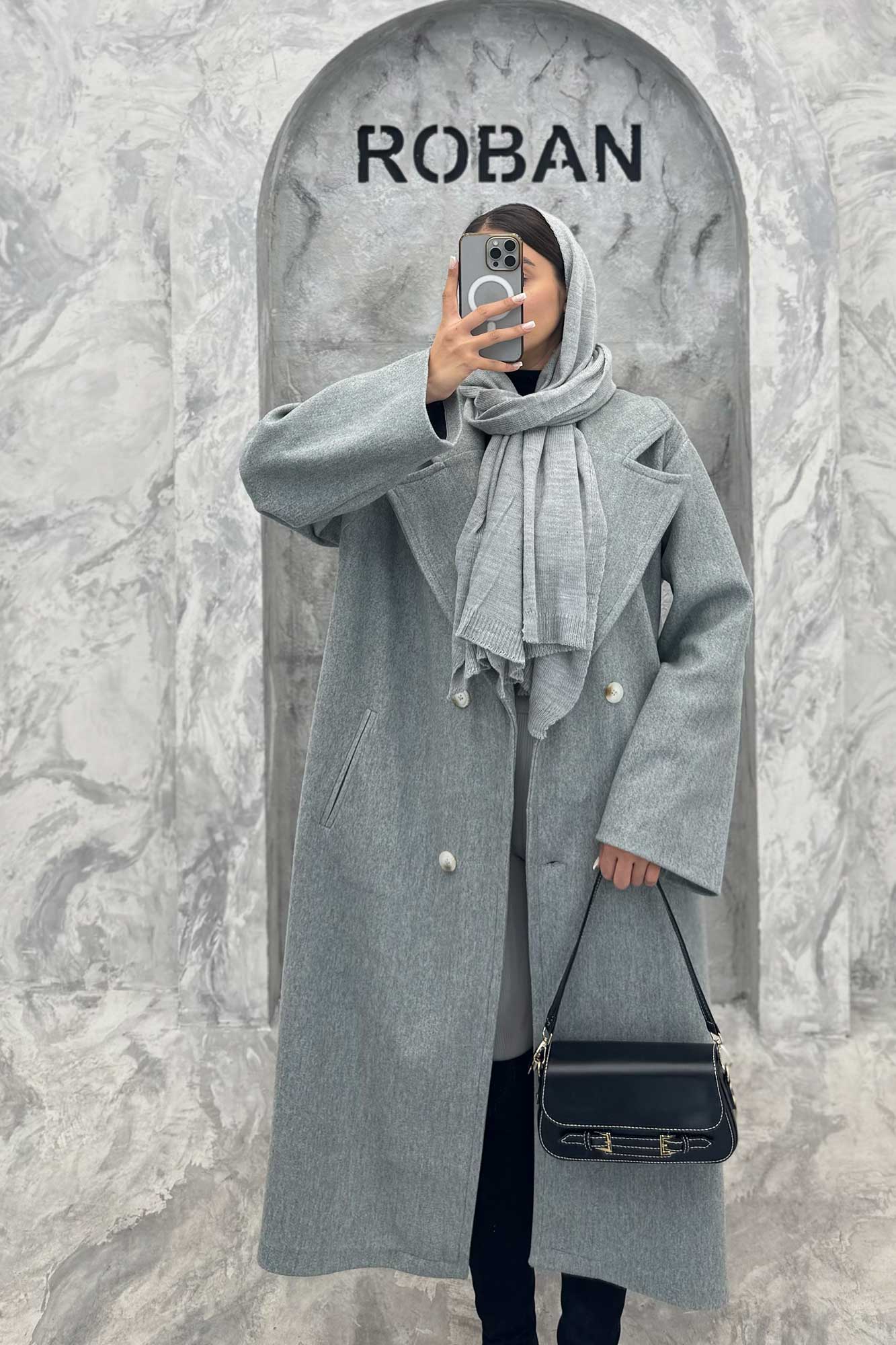 پالتو فوتر بلند پشت چاکدار FASHION