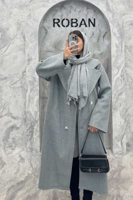 پالتو فوتر بلند پشت چاکدار FASHION