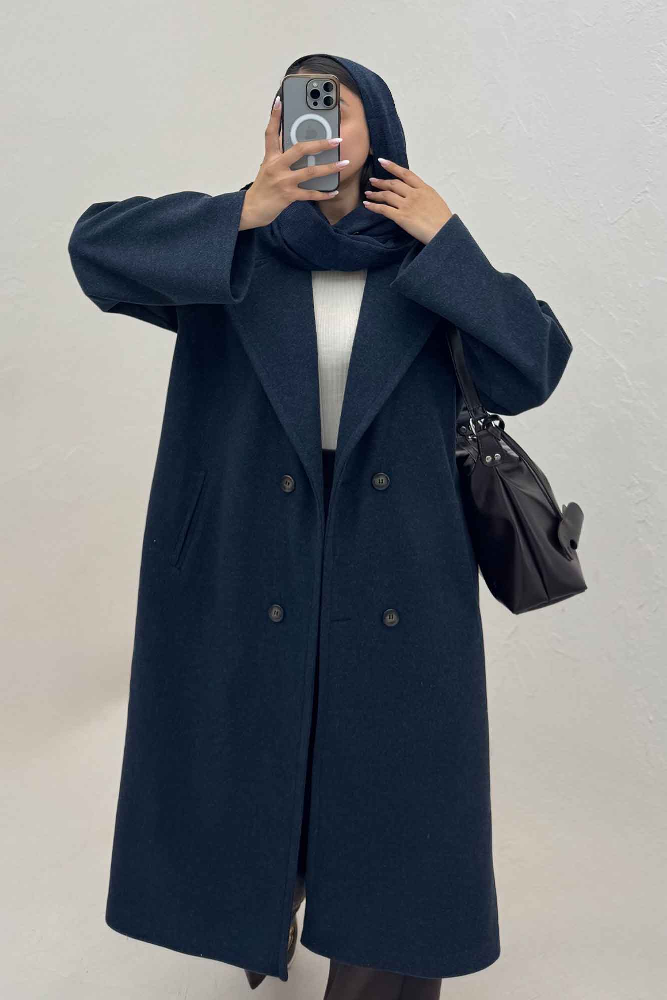 پالتو فوتر بلند پشت چاکدار FASHION