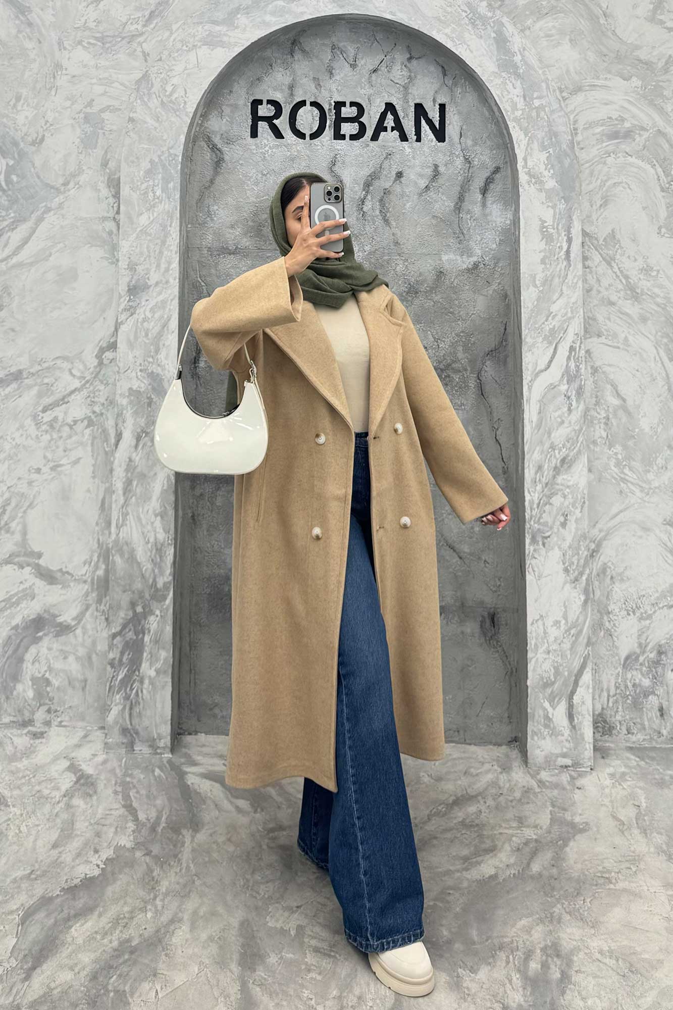 پالتو فوتر بلند پشت چاکدار FASHION