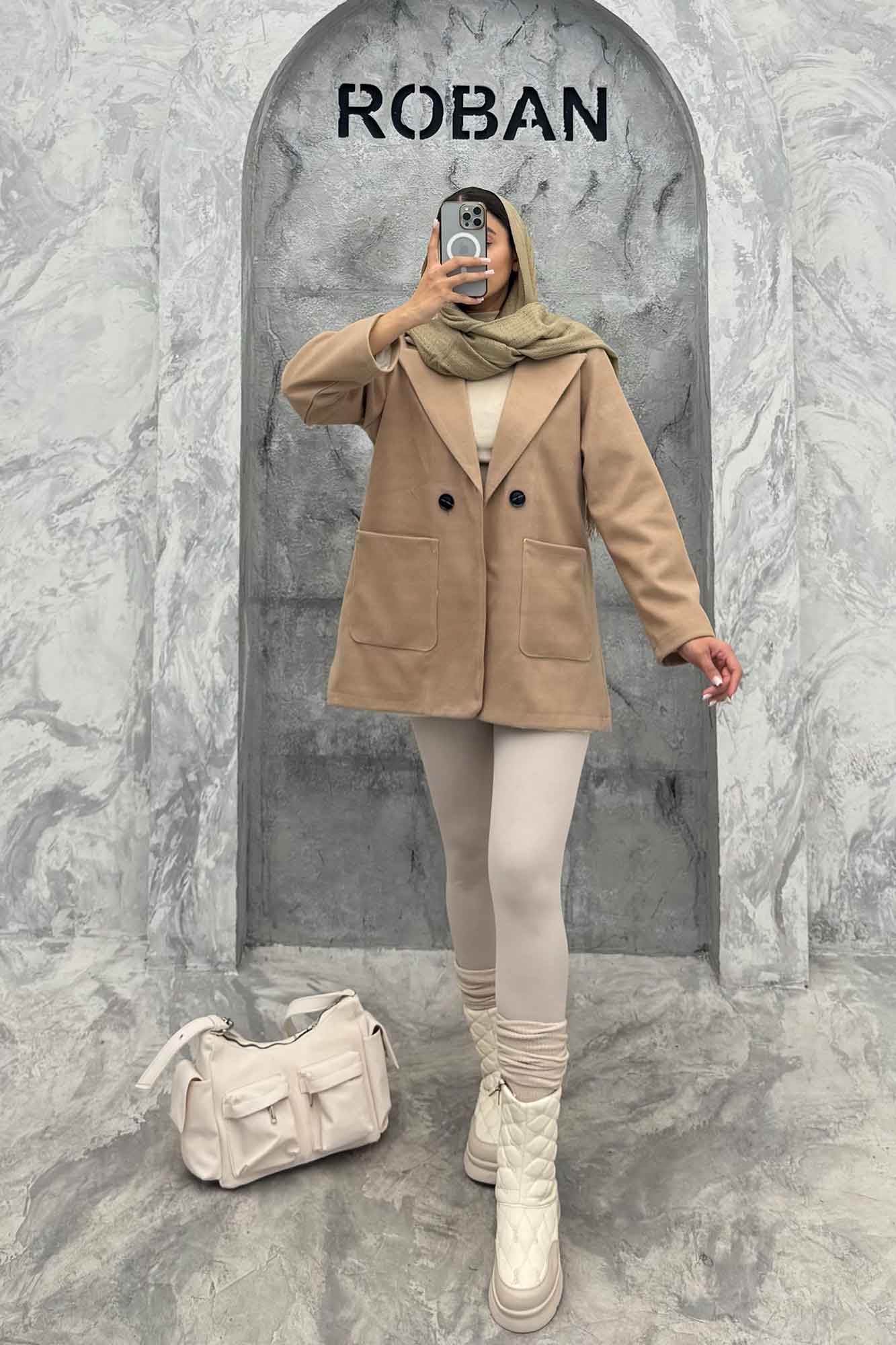 کت یقه انگلیسی فوتر مخملی دو جیب روکار