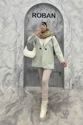 کت یقه انگلیسی فوتر مخملی دو جیب روکار