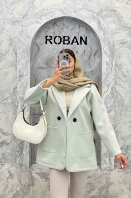 کت یقه انگلیسی فوتر مخملی دو جیب روکار