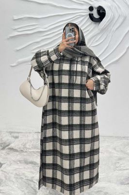 کفتان کلاهدار چهارخانه پشمی