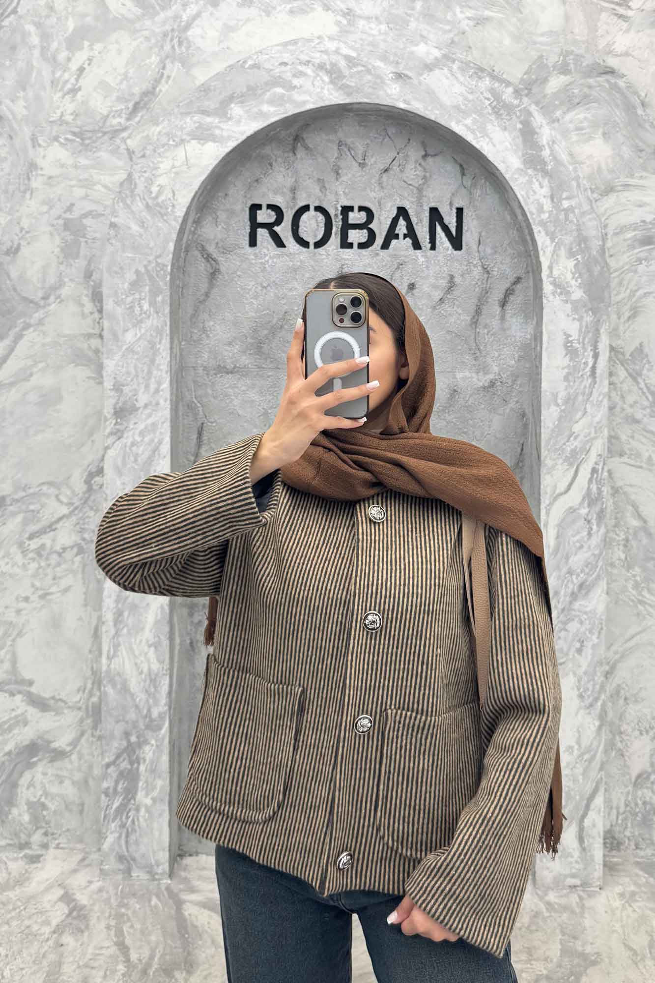 کت توییت پشمی یقه گرد NELA