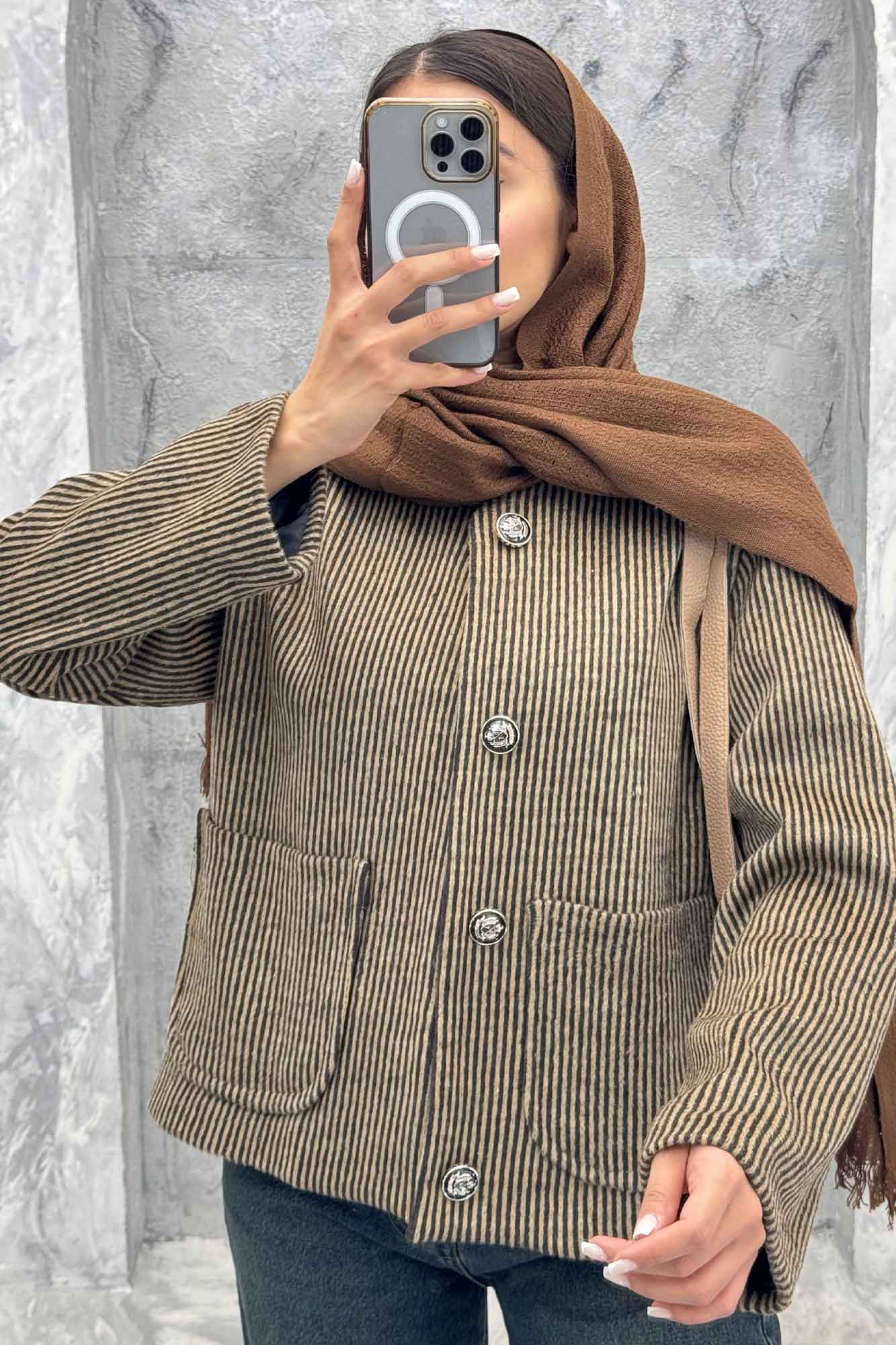 کت توییت پشمی یقه گرد NELA