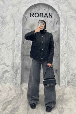 کت توییت پشمی یقه گرد NELA