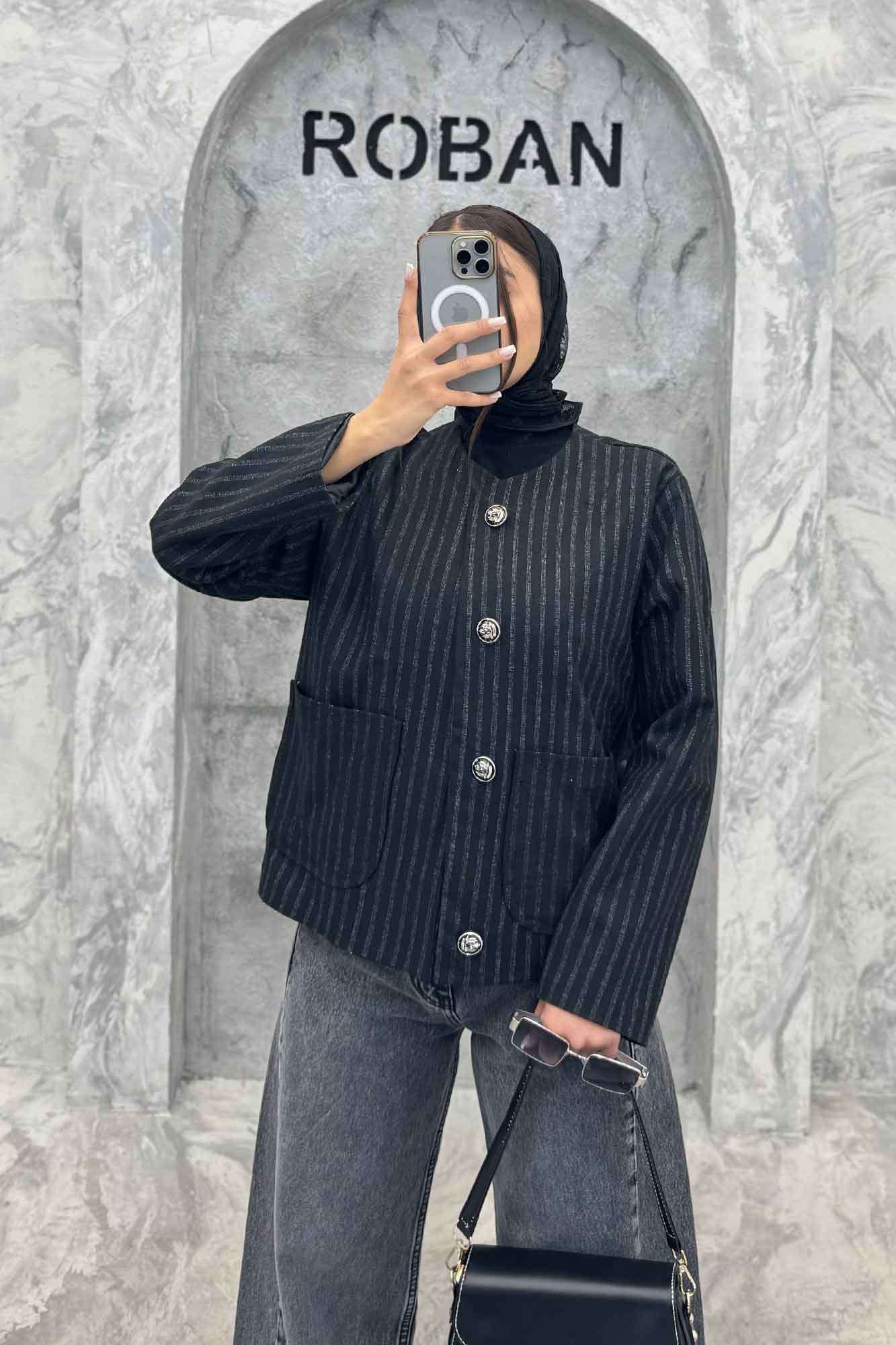 کت توییت پشمی یقه گرد NELA