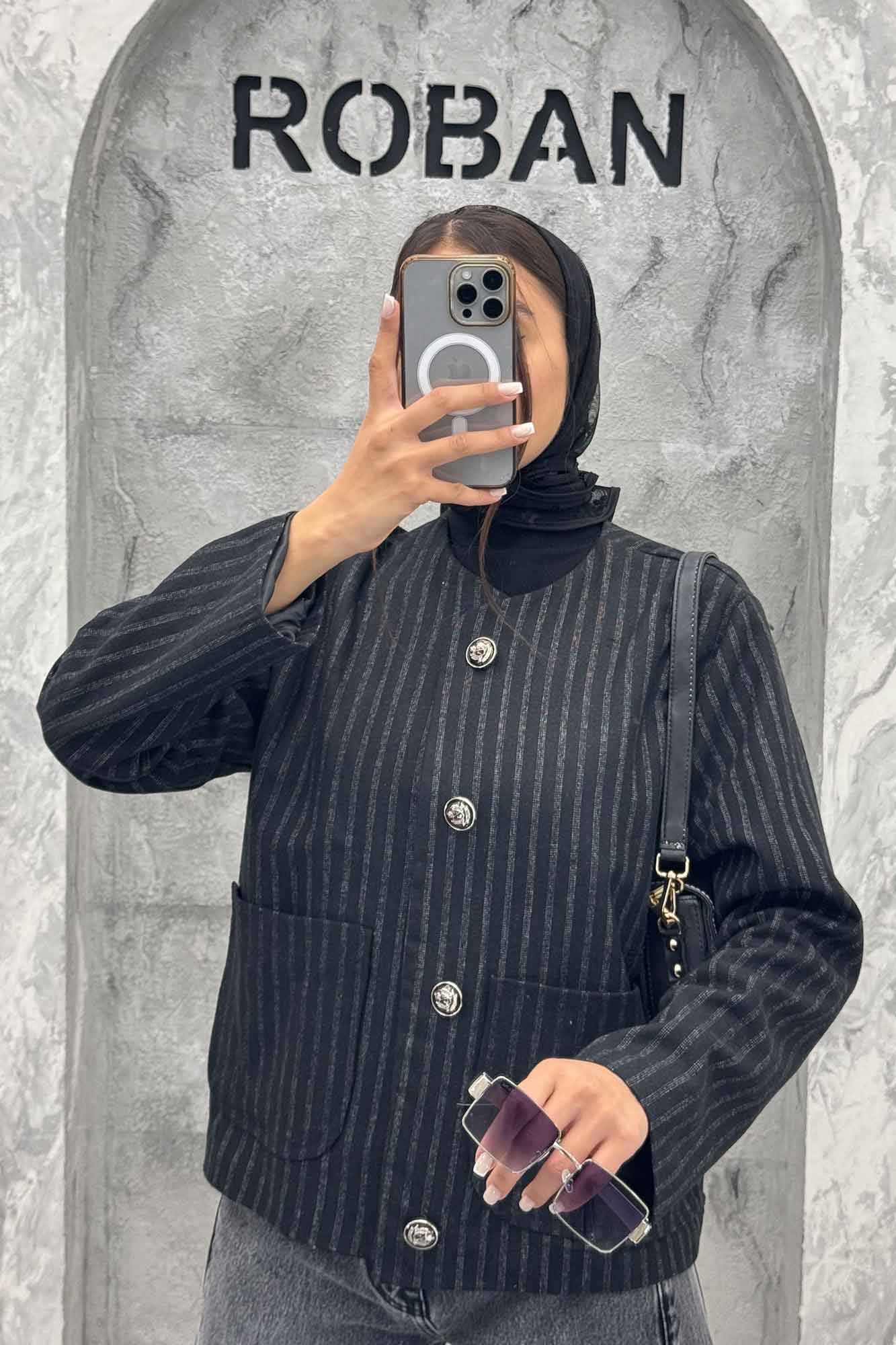 کت توییت پشمی یقه گرد NELA