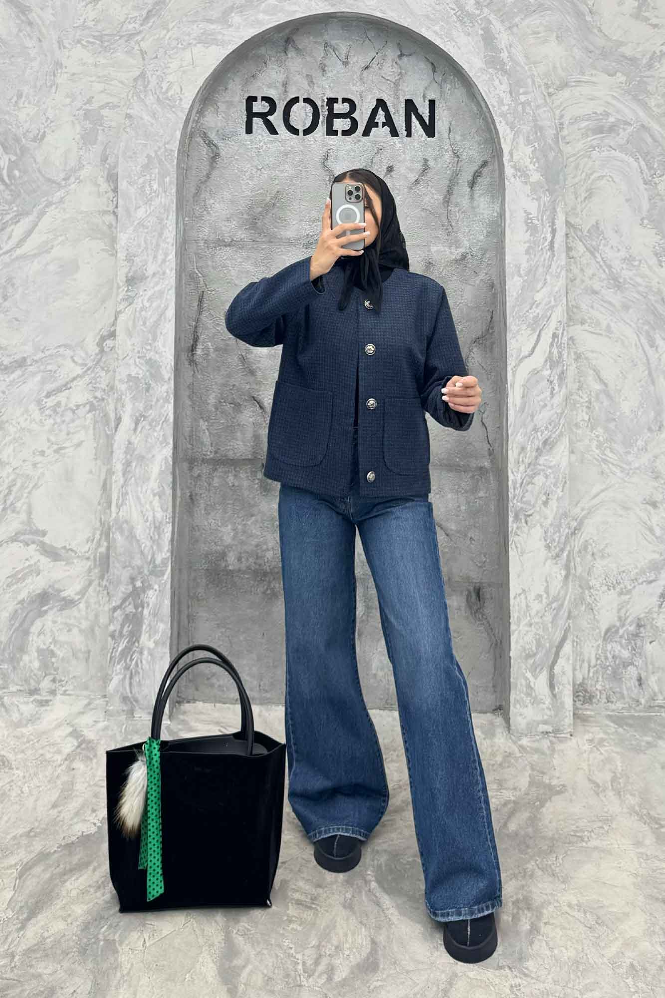 کت توییت پشمی یقه گرد NELA