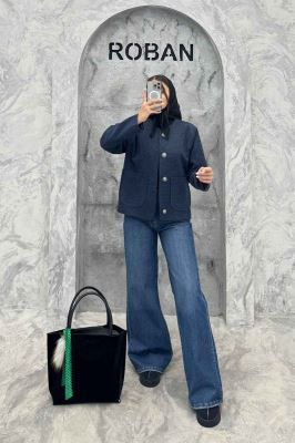 کت توییت پشمی یقه گرد NELA