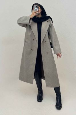 پالتو فوتر بلند پشت چاکدار FASHION