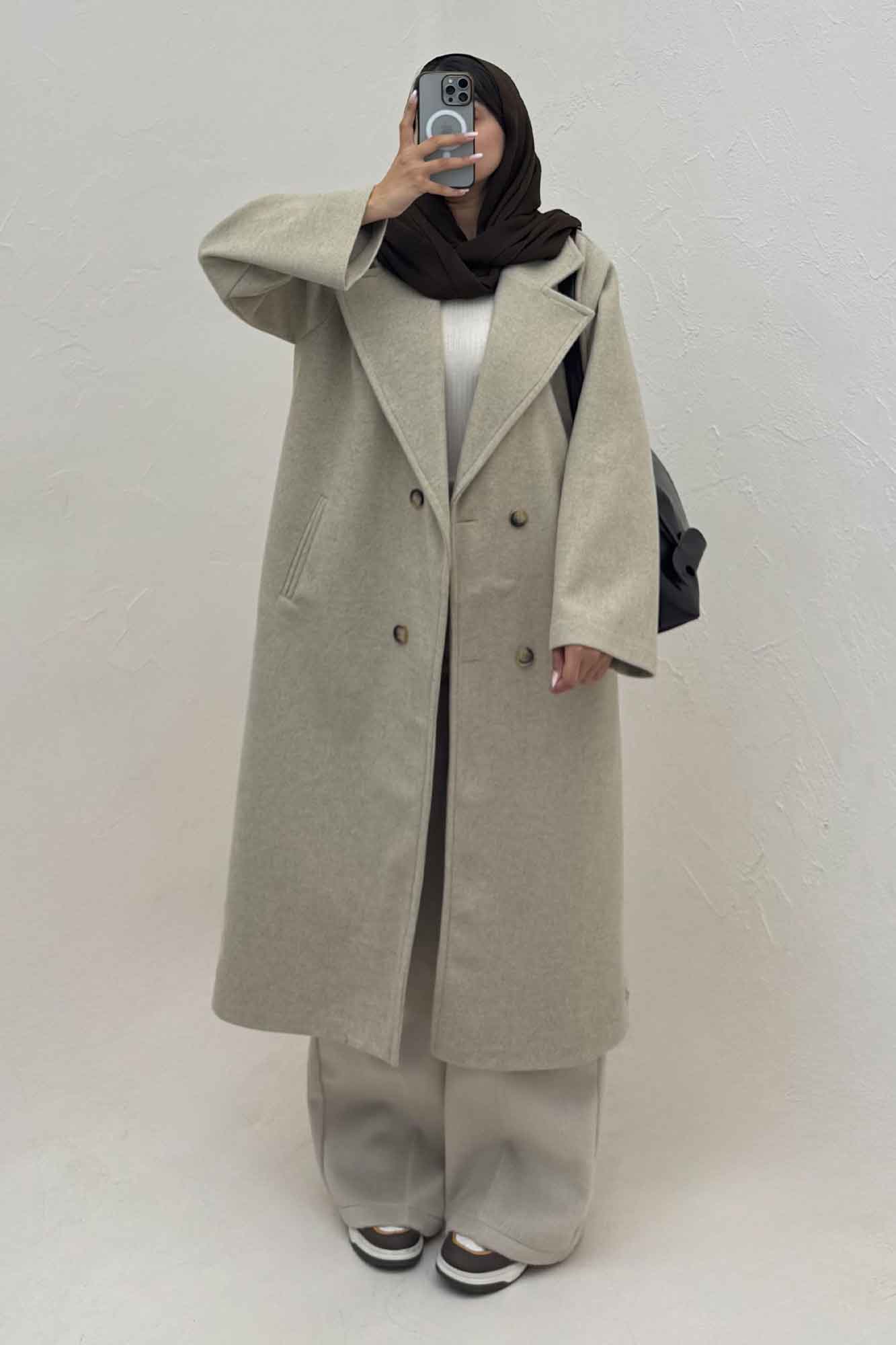 پالتو فوتر بلند پشت چاکدار FASHION