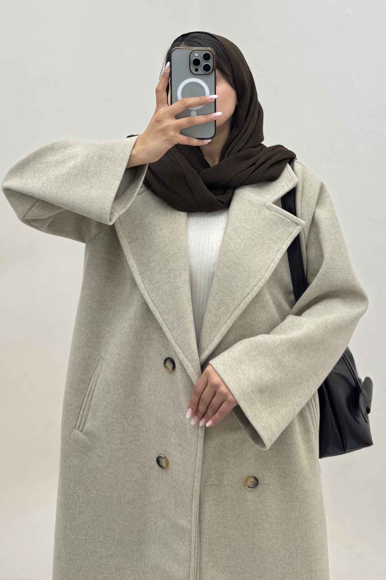 پالتو فوتر بلند پشت چاکدار FASHION