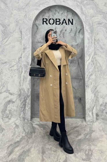 مانتو پاییزه بلند کتان زارا