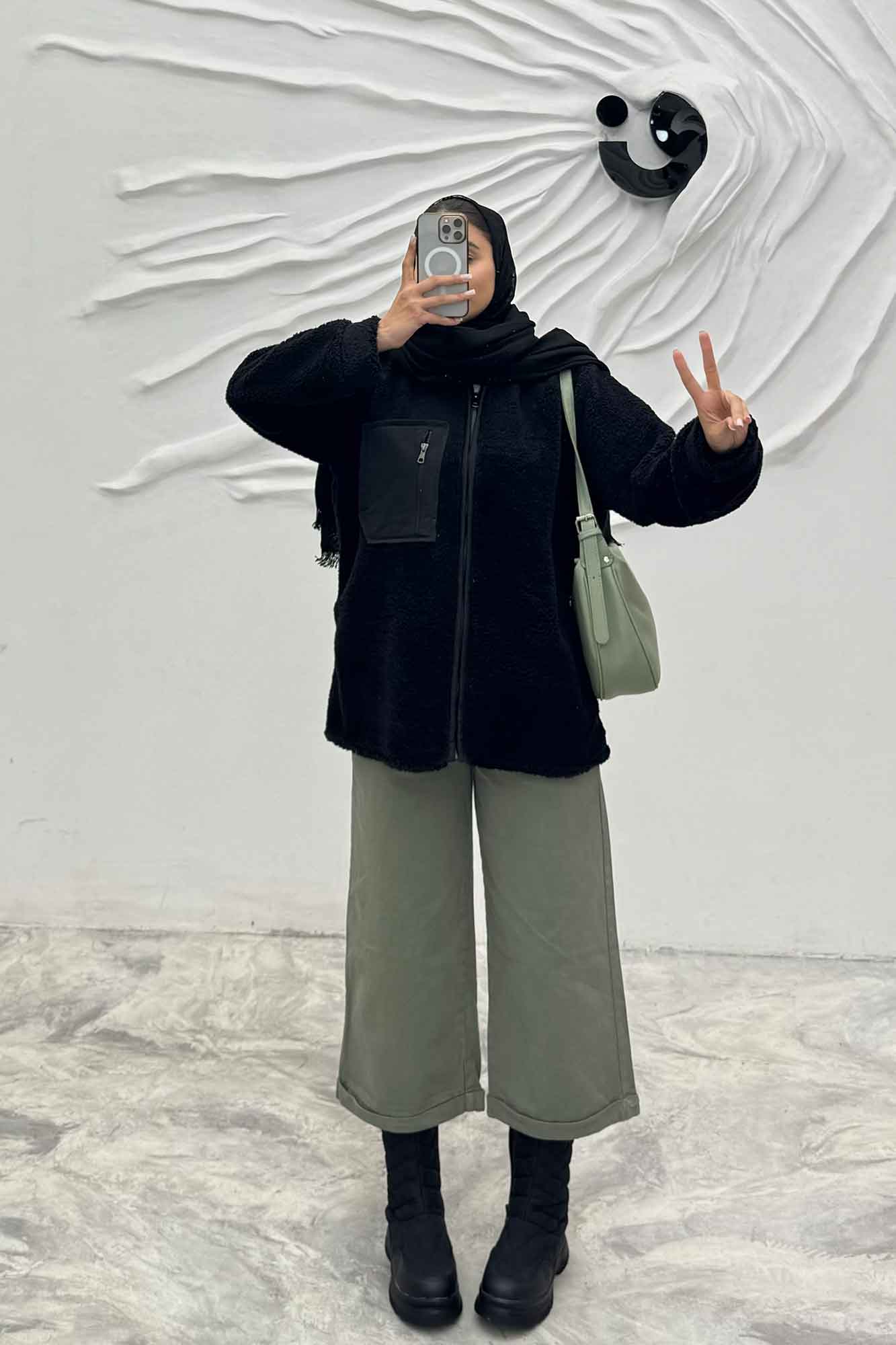 سویشرت تدی کلاهدار ترکیبی