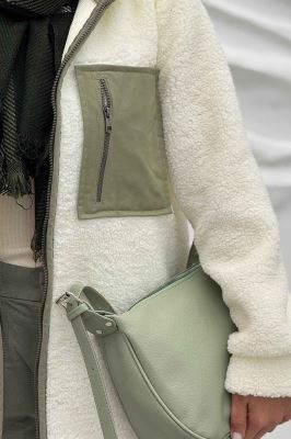 سویشرت تدی کلاهدار ترکیبی