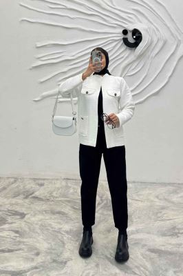 کت چهار جیب فریال یقه سه سانت راه راه