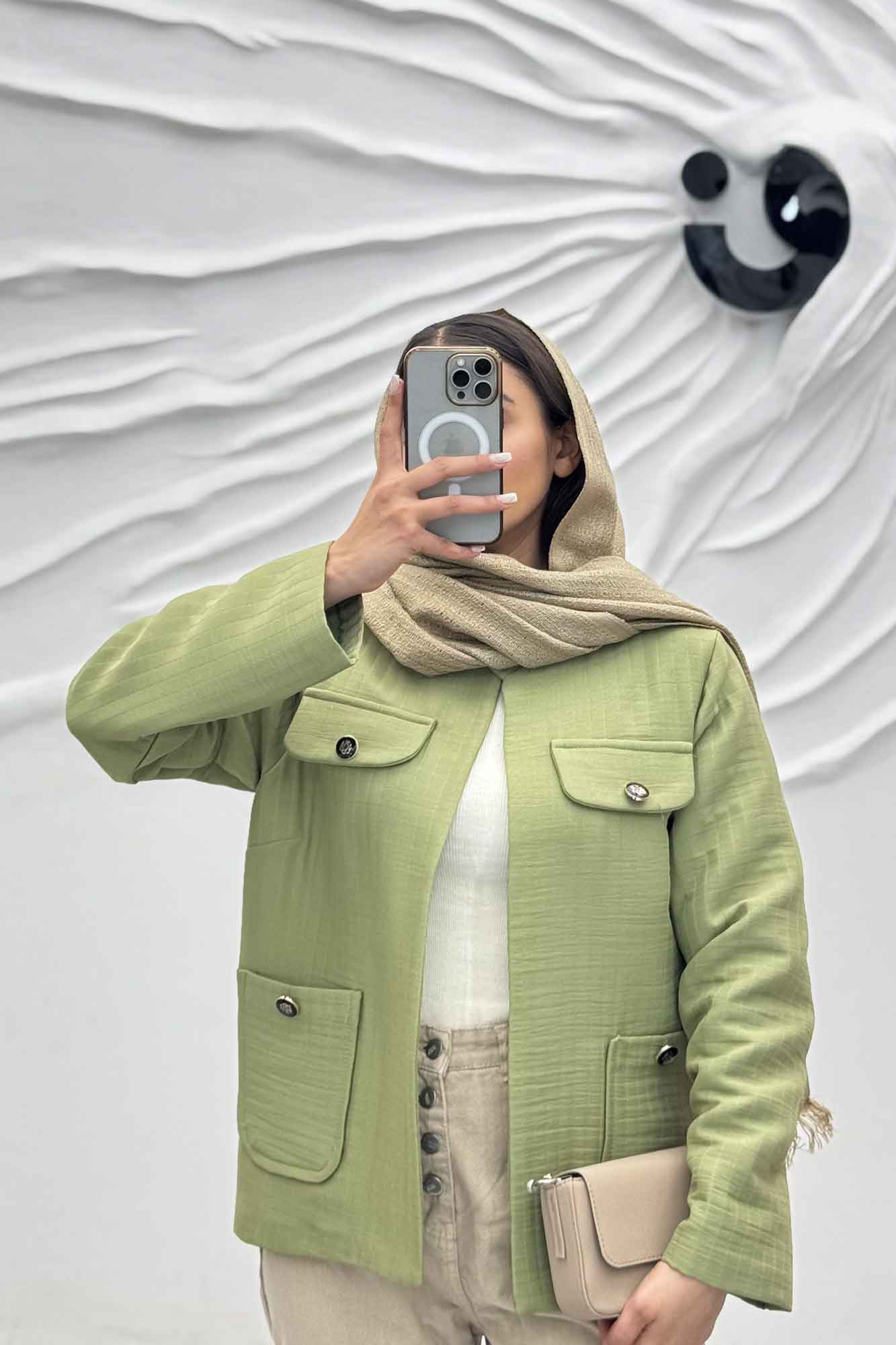 کت چهار جیب فریال یقه سه سانت راه راه