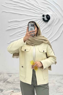 کت چهار جیب فریال یقه سه سانت راه راه