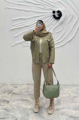 کت چهار جیب فریال یقه سه سانت راه راه