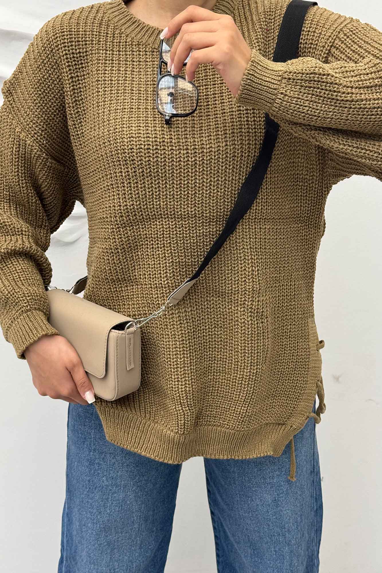 بلوز یقه گرد بغل بند