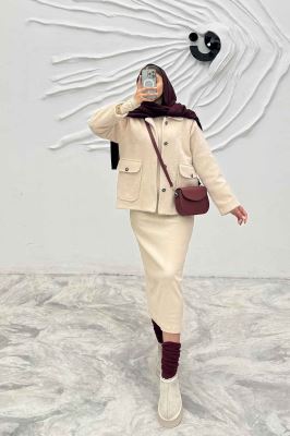 کت دو جیب پاکتی لمزور آستردار HONEY