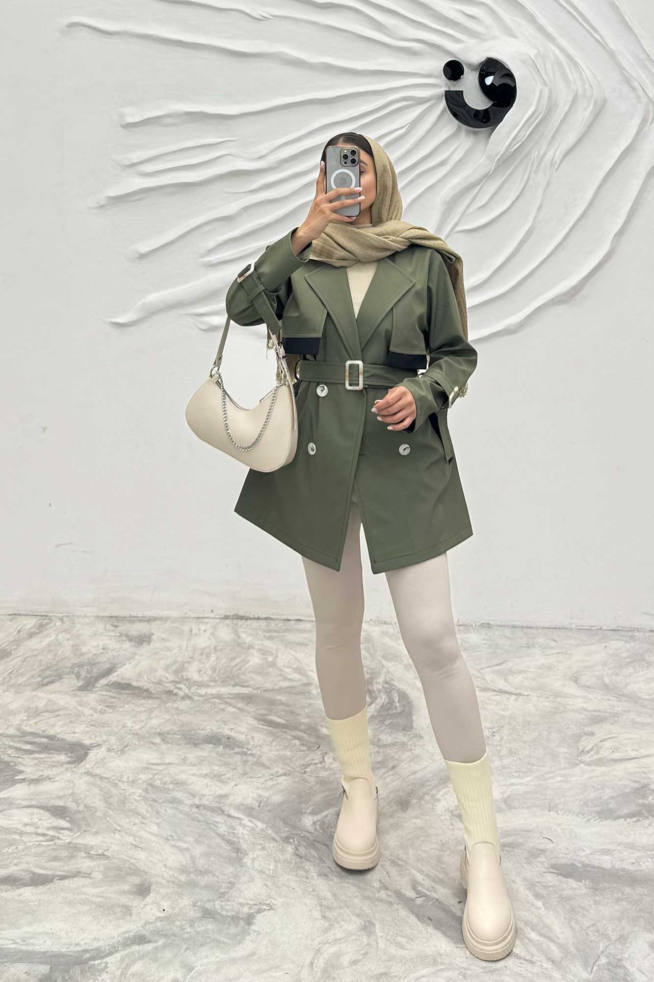 ترنچ کت سانتانا چهار دکمه افرا