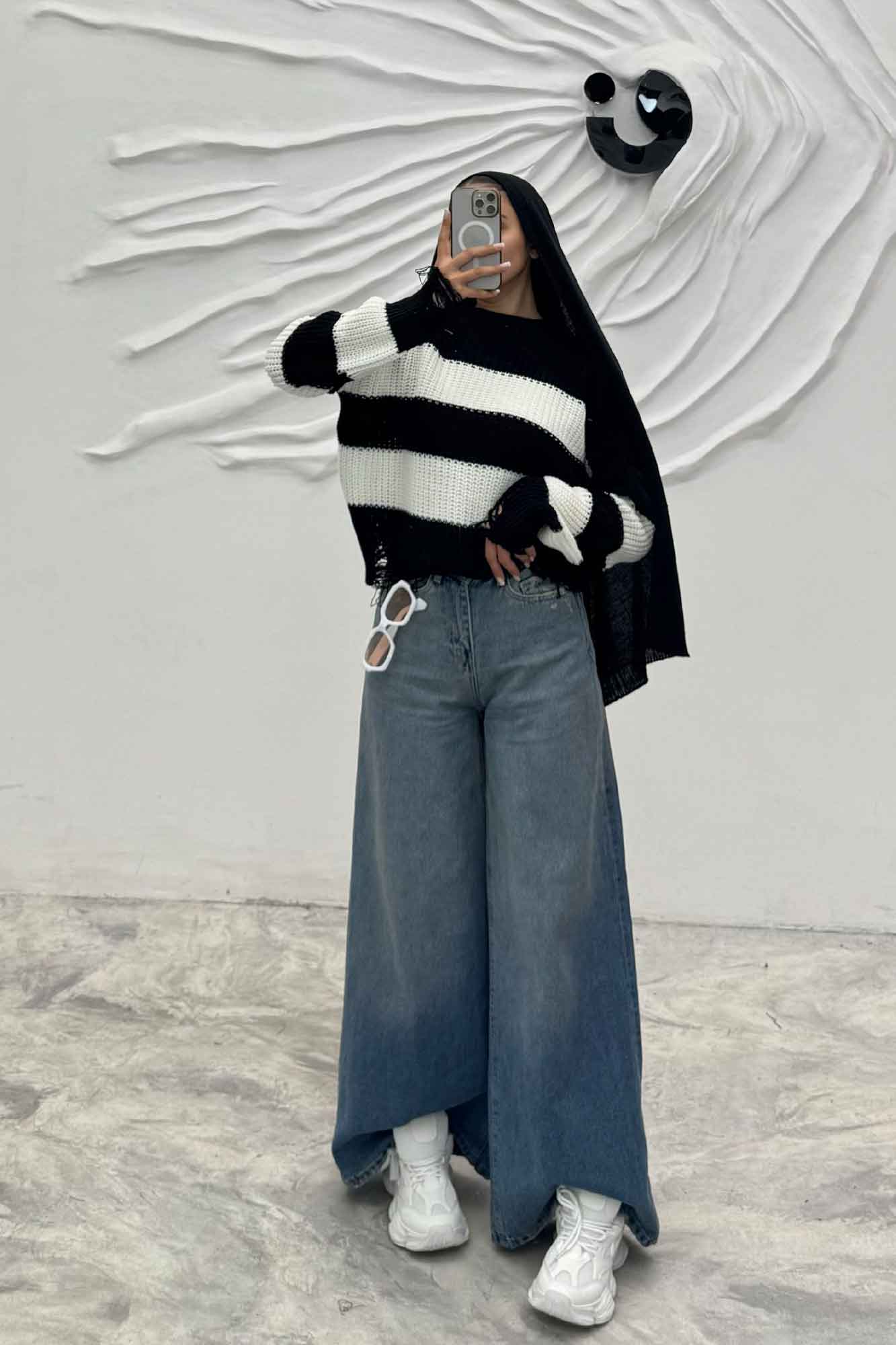 بلوز بافت زاپدار راه راه