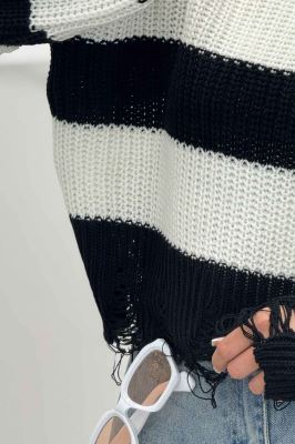 بلوز بافت زاپدار راه راه