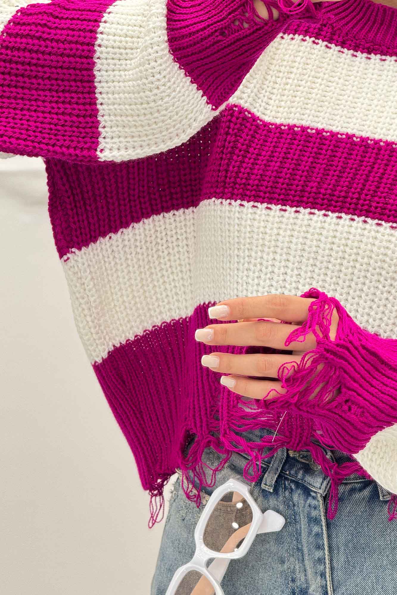 بلوز بافت زاپدار راه راه