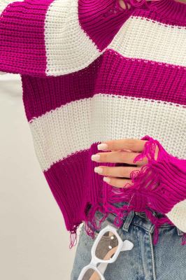 بلوز بافت زاپدار راه راه