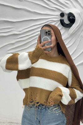 بلوز بافت زاپدار راه راه