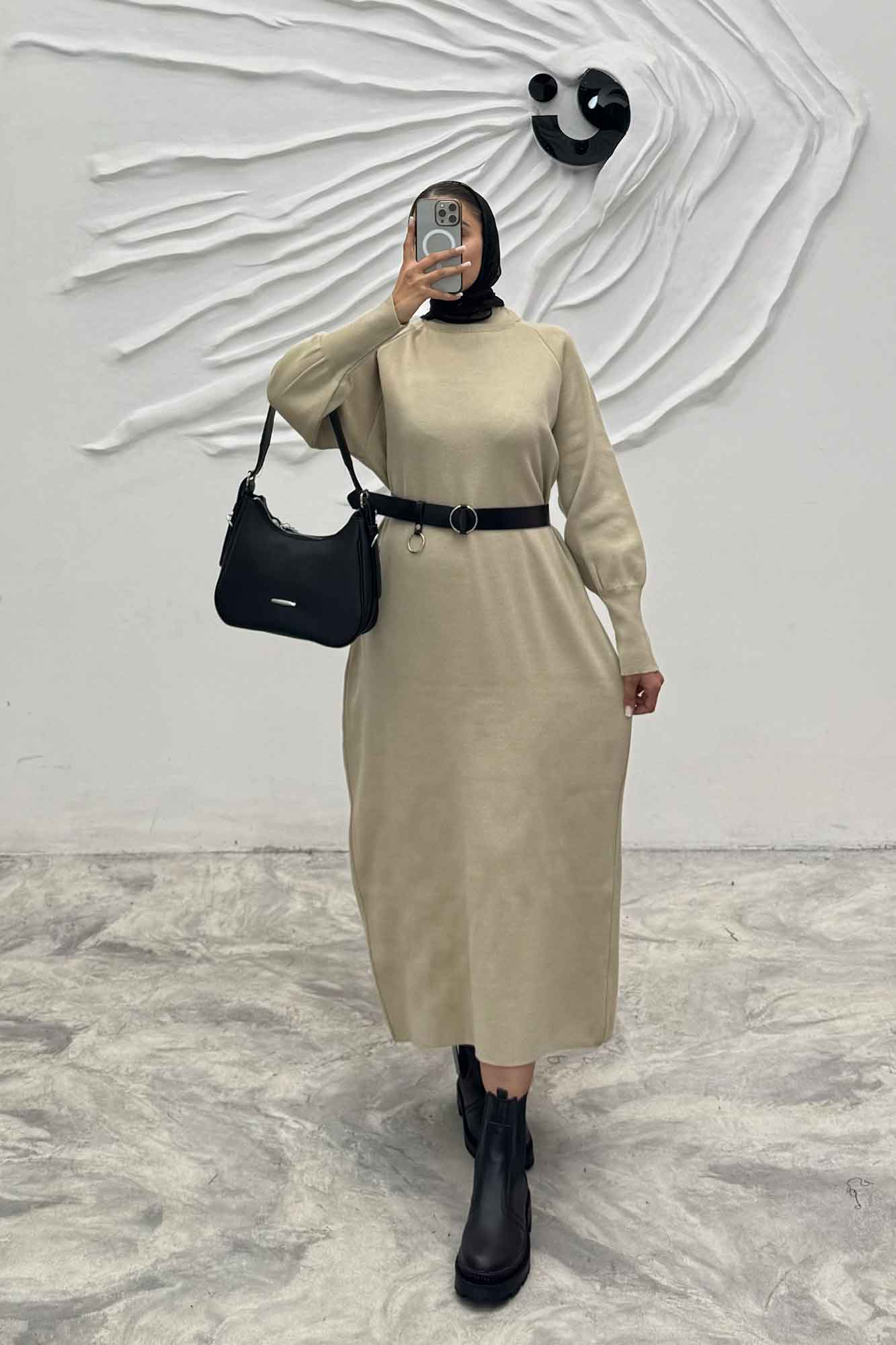 کفتان بلند بافت یقه سه سانت مچ کش