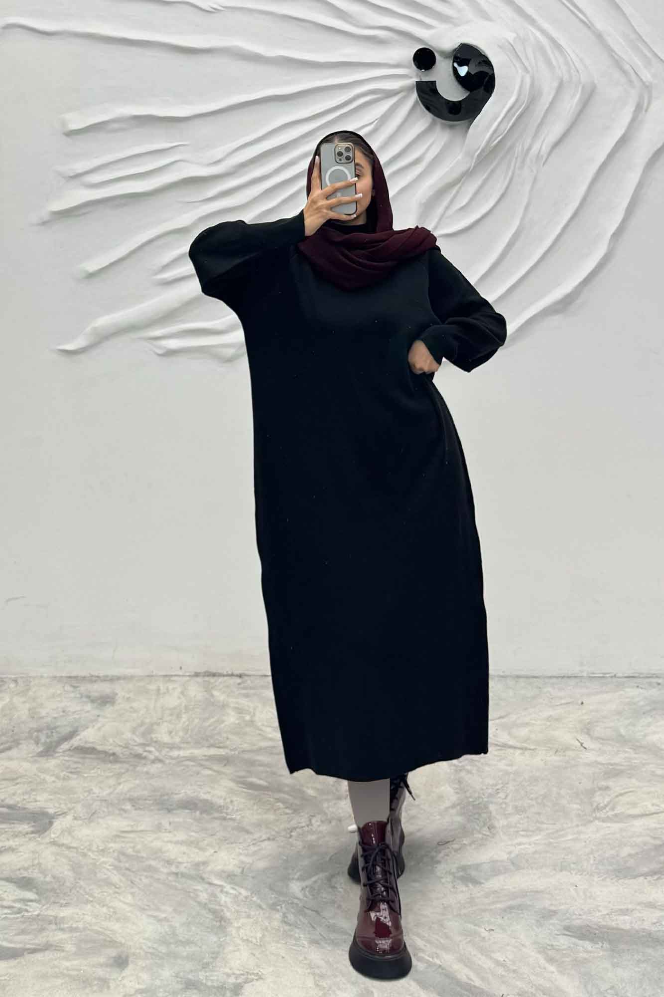 کفتان بلند بافت یقه سه سانت مچ کش